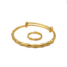 Shangjie OEM 24k gold push-pull bamboo solid gold-plated bracelet unisex bracelet solid gold bracelet